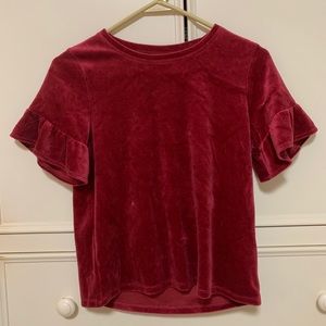 Red velvet shirt